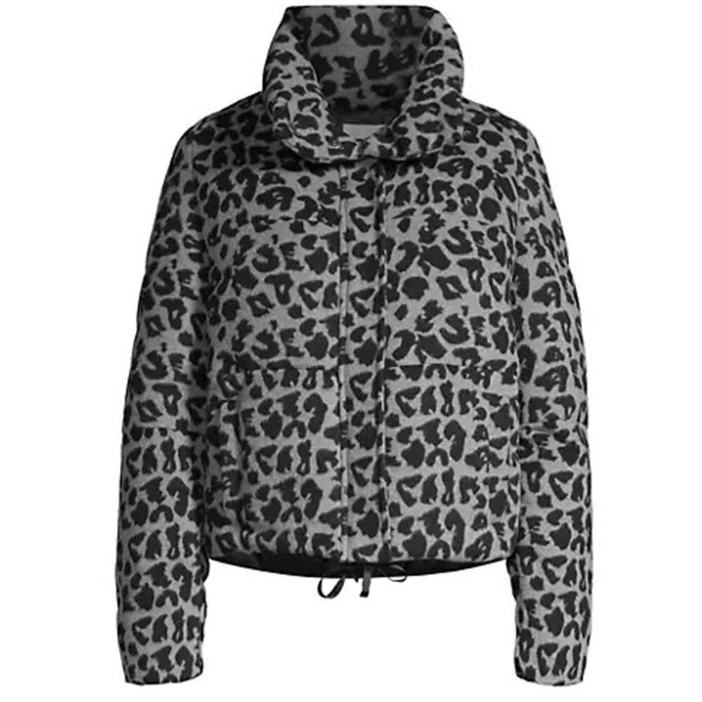 Apparis Chris Leopard Print Black Gray Puffer Jacket Size Small - Picture 10 of 10